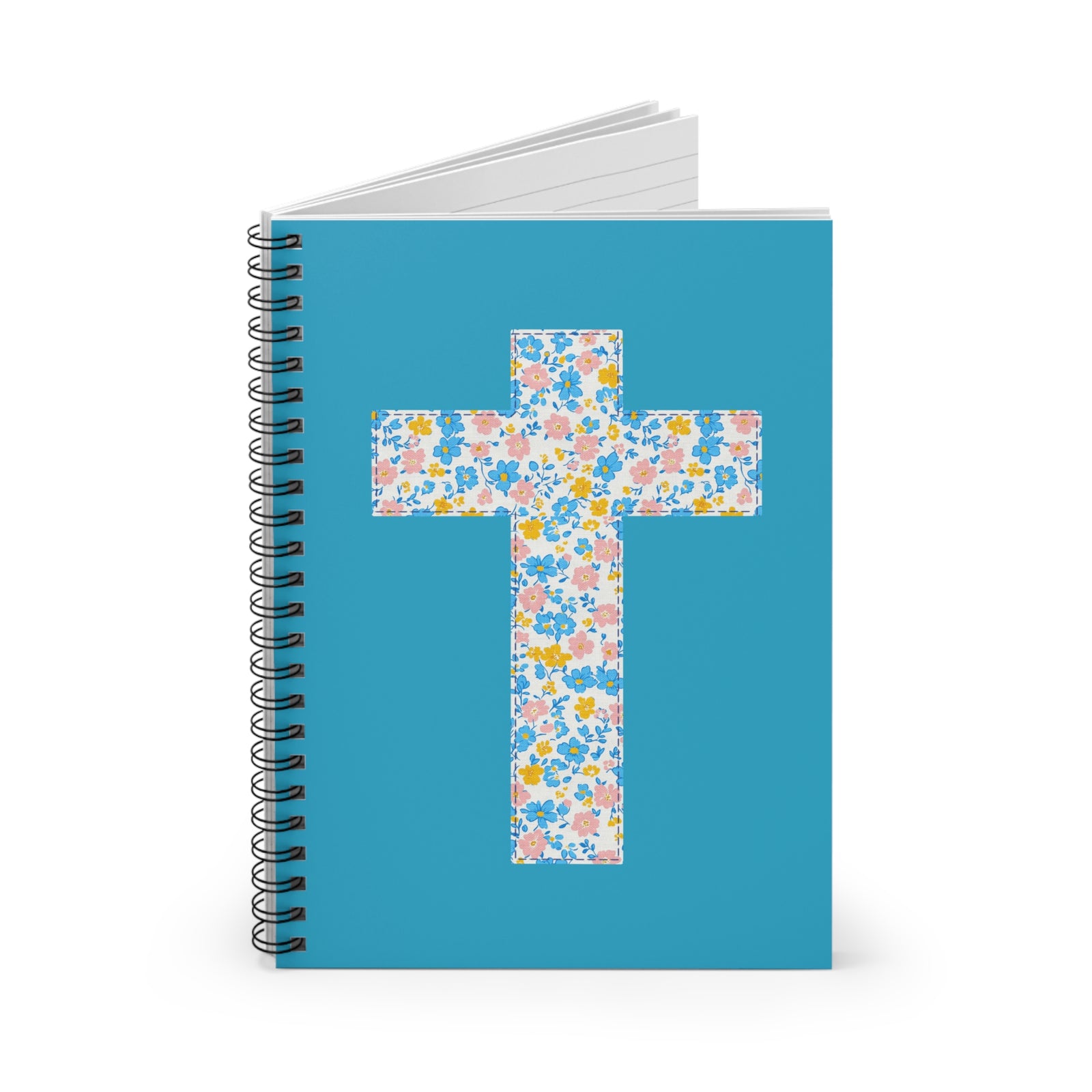 Floral Cross Spiral Notebook Christian Journal Ruled Notebook for Prayer & Notes