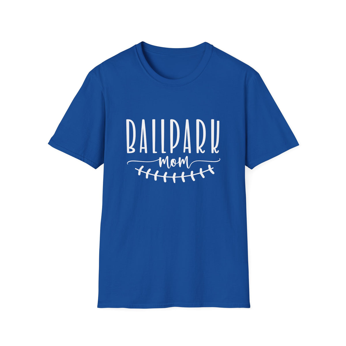 Ballpark Mom Baseball or Softball Graphic T-Shirt Cute Sports Mom Tee (12 Team Colors)