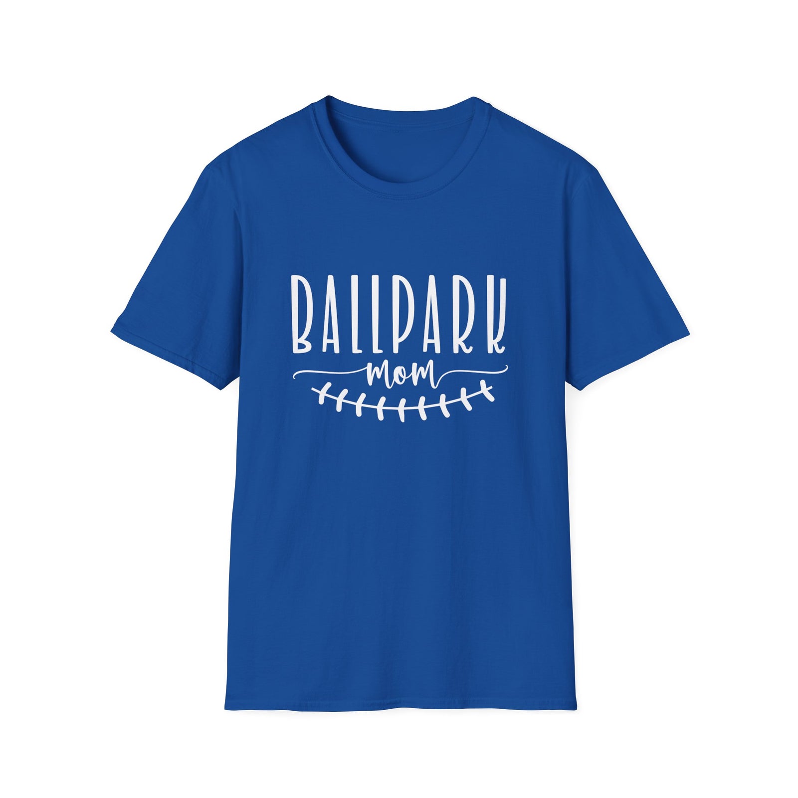 Ballpark Mom Baseball or Softball Graphic T-Shirt Cute Sports Mom Tee (12 Team Colors)