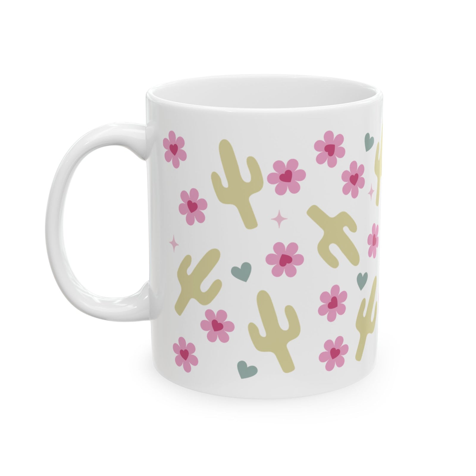 Cactus Crush Mug — Cute Desert Pattern Coffee Cup (11oz, 15oz)