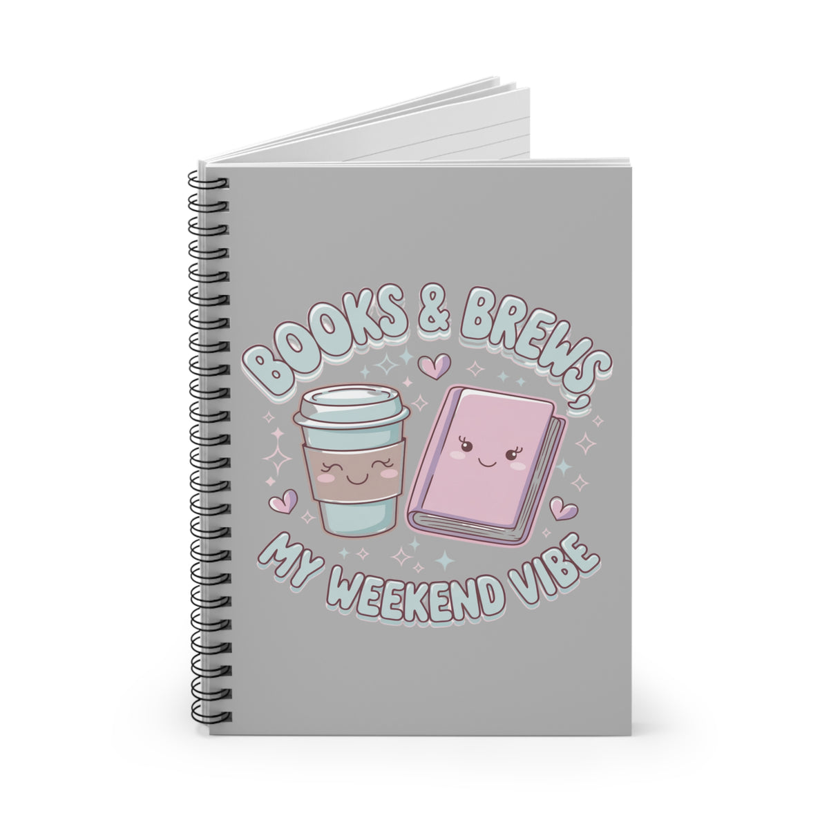 Books & Brews Notebook My Weekend Vibe Ruled Spiral Journal