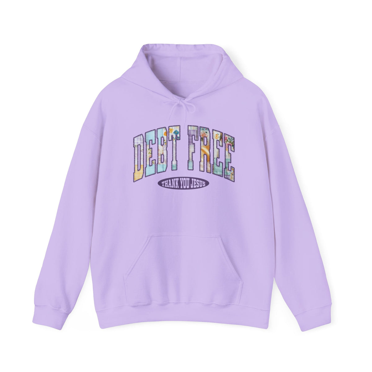 Debt Free Hoodie Pastel Debt Free Christian Thank You Jesus Hooded Sweatshirt