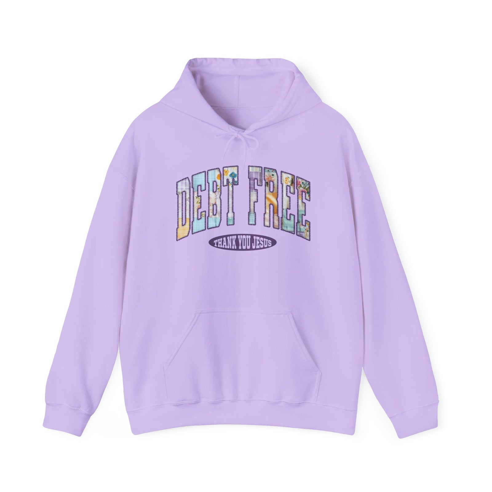 Debt Free Hoodie Pastel Debt Free Christian Thank You Jesus Hooded Sweatshirt
