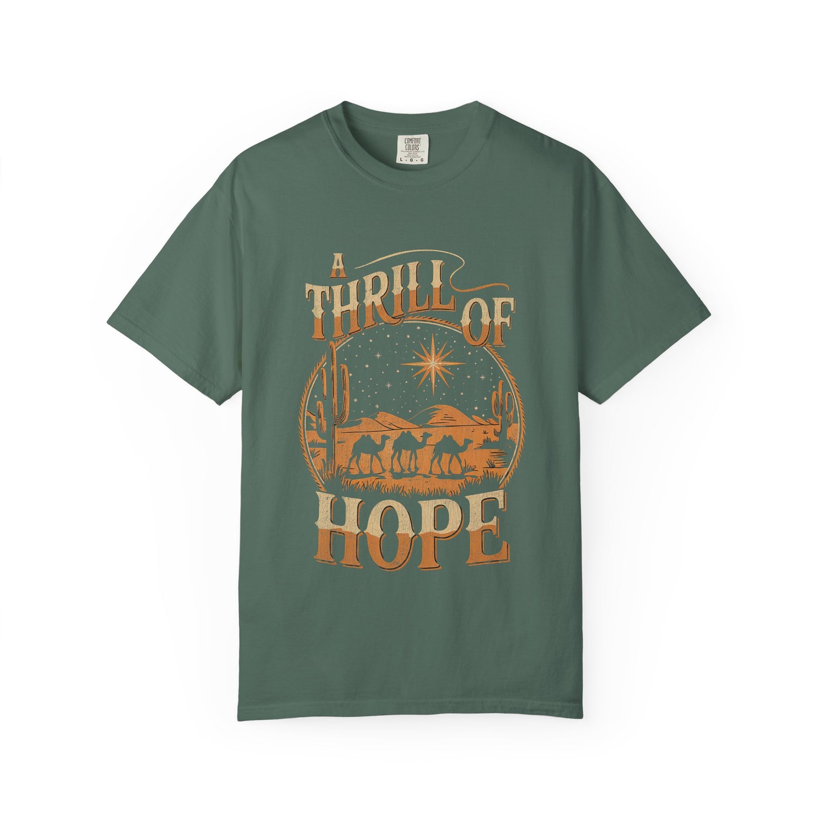 A Thrill of Hope Christmas Eve Distressed T-Shirt Christian Graphic Tee