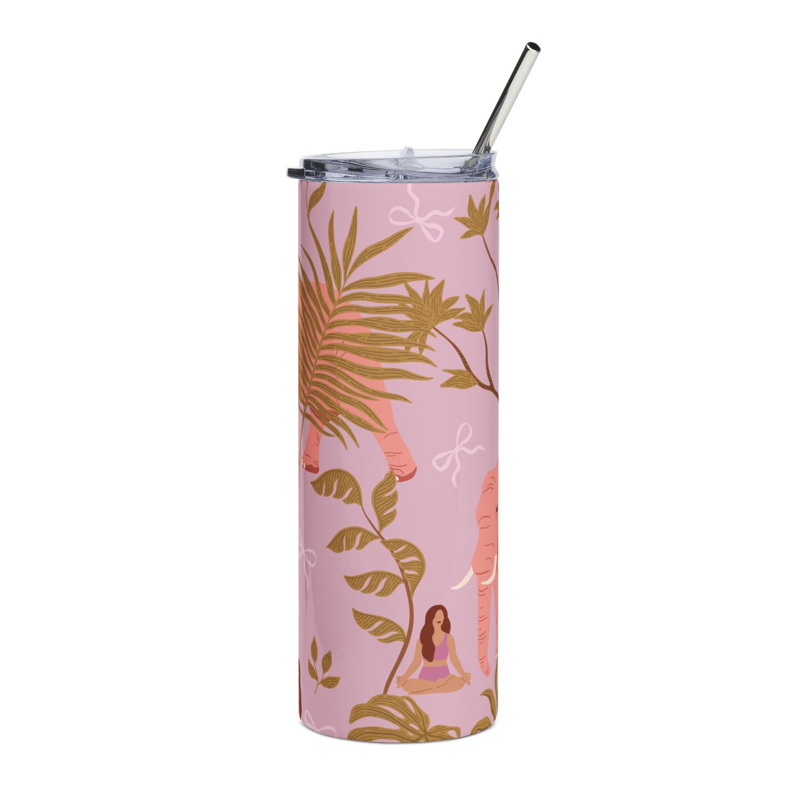 Coquette Elephant Jungle 20oz Floral Stainless Tumbler Insulated Travel Cup - Sydney So Sweet