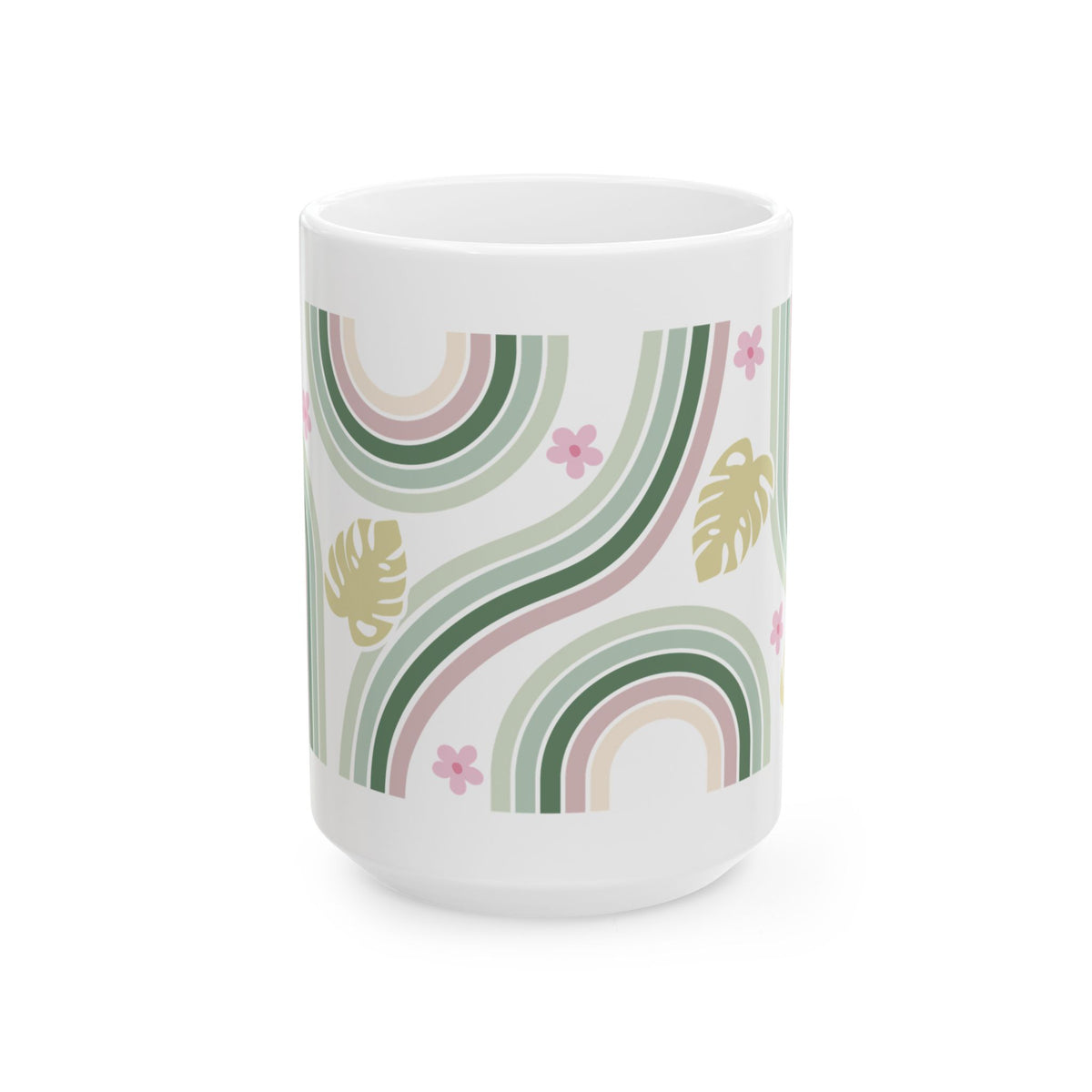 Retro In Bloom Cute Ceramic Mug Coffee Cup (11oz & 15oz)