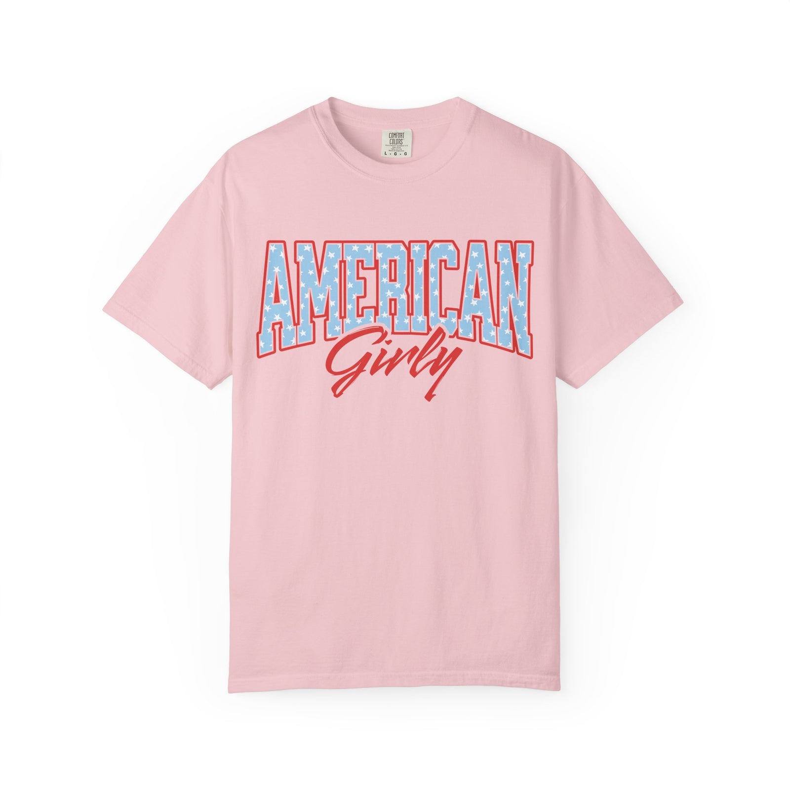 American Girly Varsity Letters T‑Shirt 4th of July Patriotic Tee