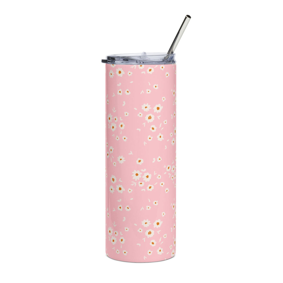 Petite Pink Daisy 20 oz. Stainless Steel Tumbler Floral Insulated Travel Cup