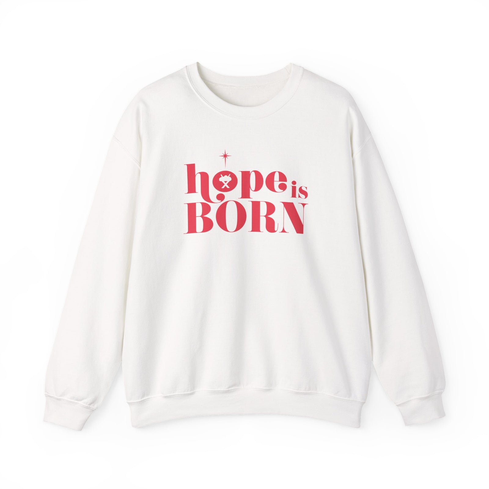 Hope is Born Nativity Christmas Season Crewneck Unisex Sweatshirt