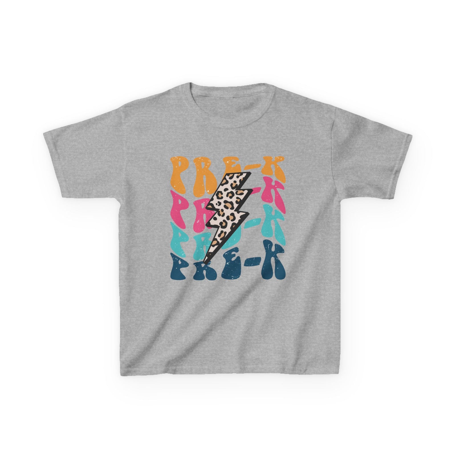 Pre-K Grade Leopard Lightning Graphic Tee Back-to-School Preschool Kids T-Shirt