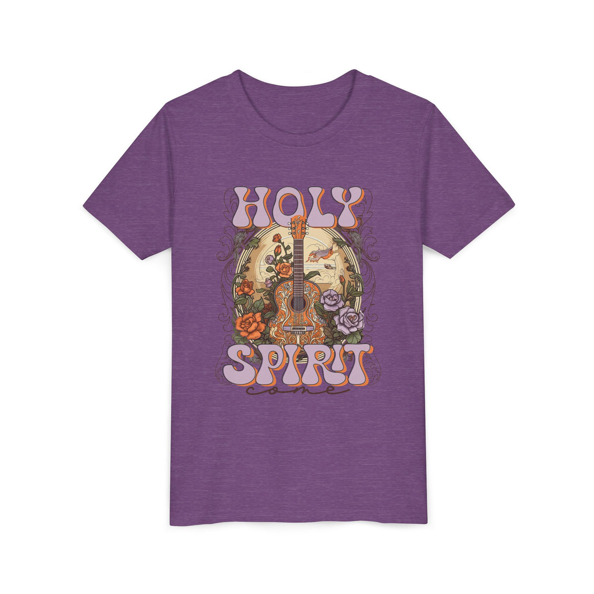 Holy Spirit Come Kids T-Shirt Christian Praise Guitar Graphic Tee