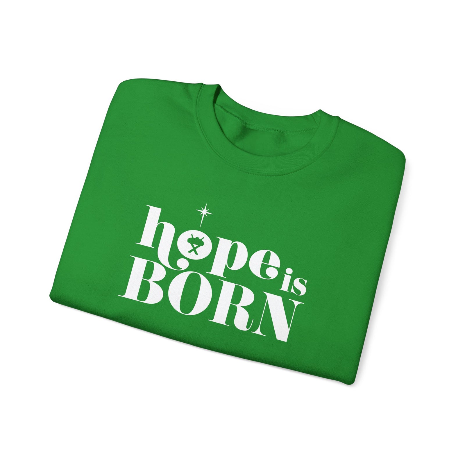 Hope is Born Nativity Christmas Season Crewneck Unisex Sweatshirt