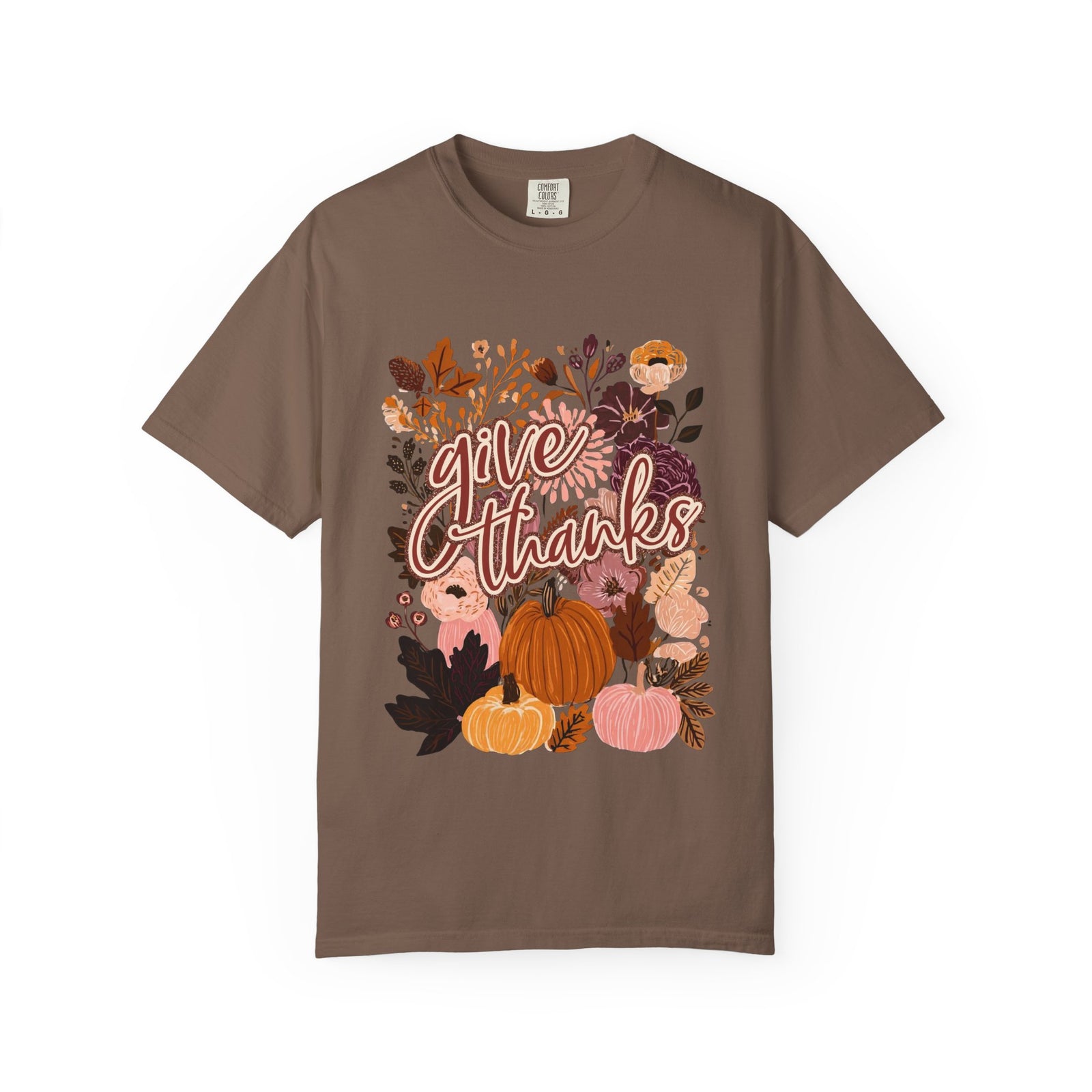 Give Thanks T-Shirt Fall Pumpkin Thanksgiving Graphic Tee