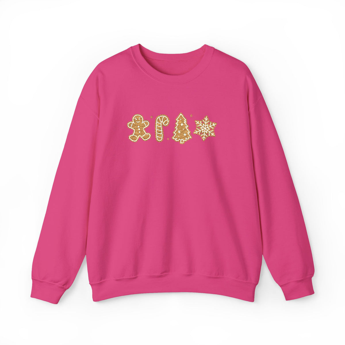 Gingerbread Cookies Heavy Blend Women's Crewneck Embroidered Christmas Holiday Sweatshirt - Sydney So Sweet