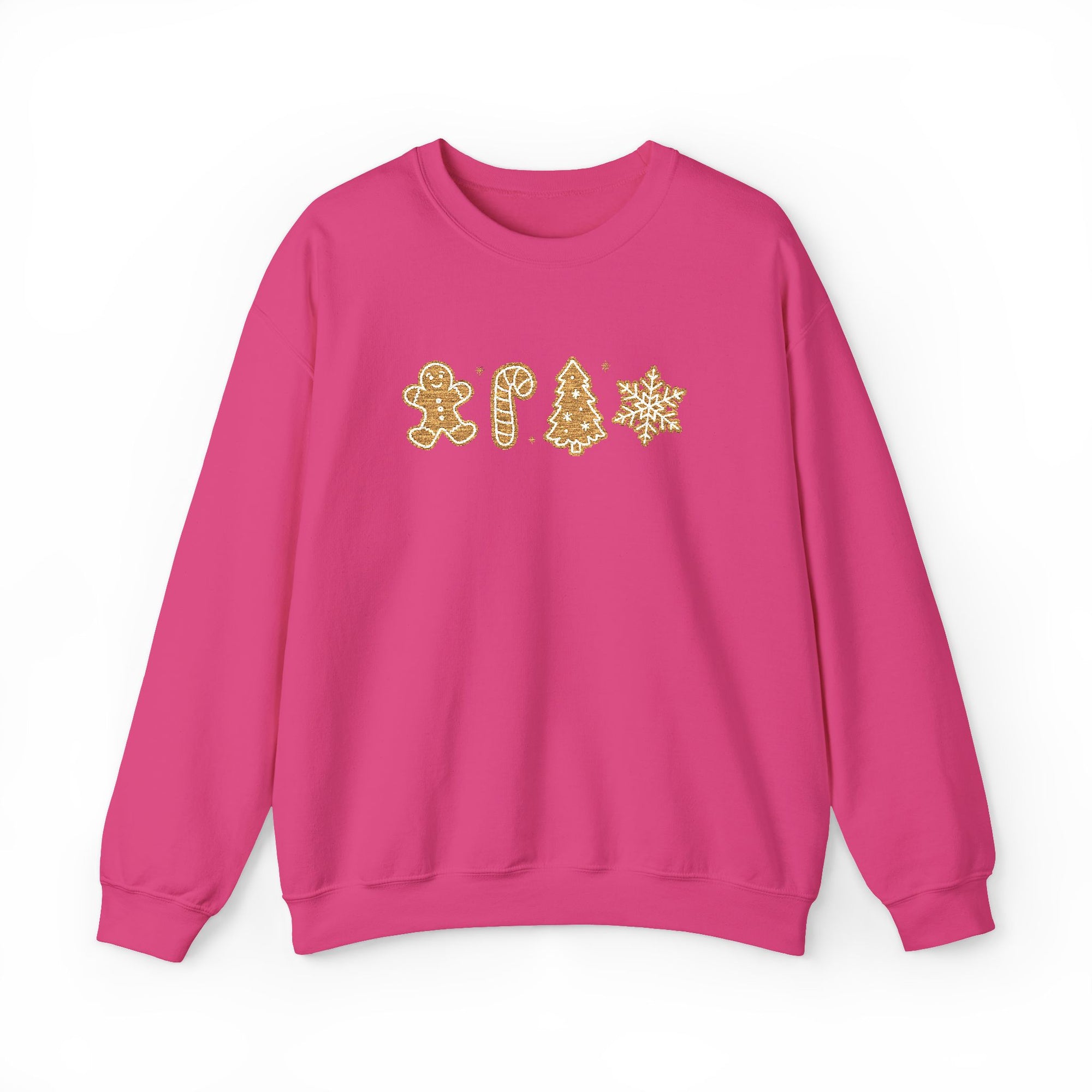 Gingerbread Cookies Heavy Blend Women's Crewneck Embroidered Christmas Holiday Sweatshirt - Sydney So Sweet