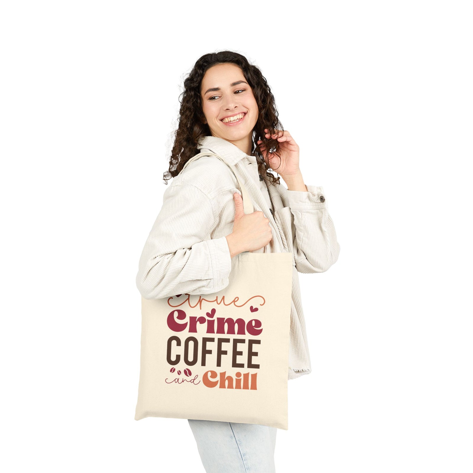 True Crime Coffee and Chill Cotton Canvas Tote Bag