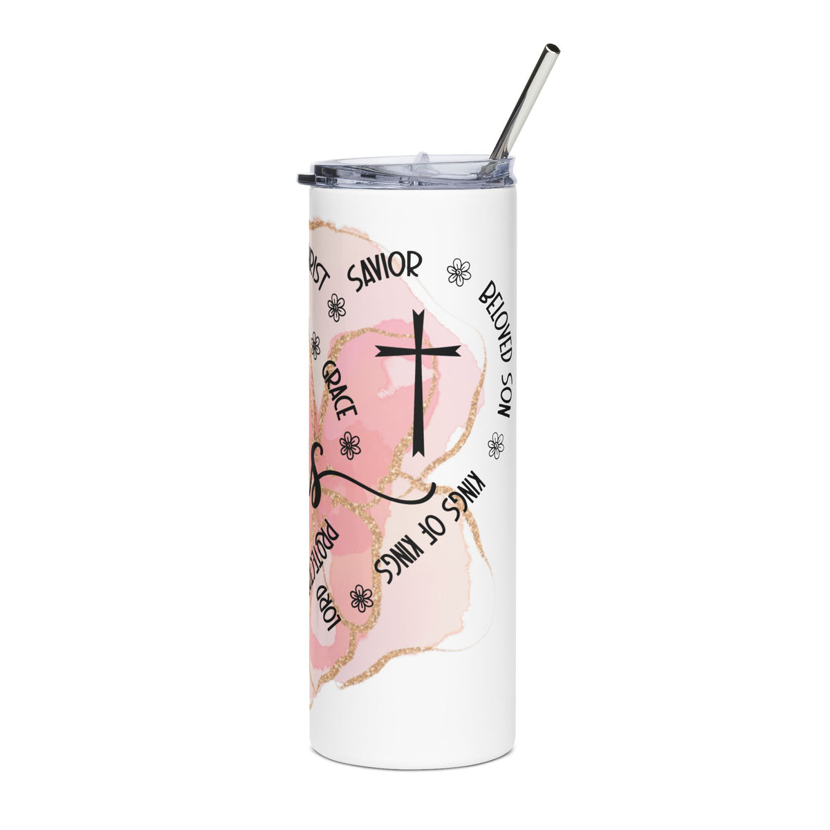 Jesus Strength & Grace 20oz Stainless Tumbler Insulated Christian Travel Cup - Sydney So Sweet