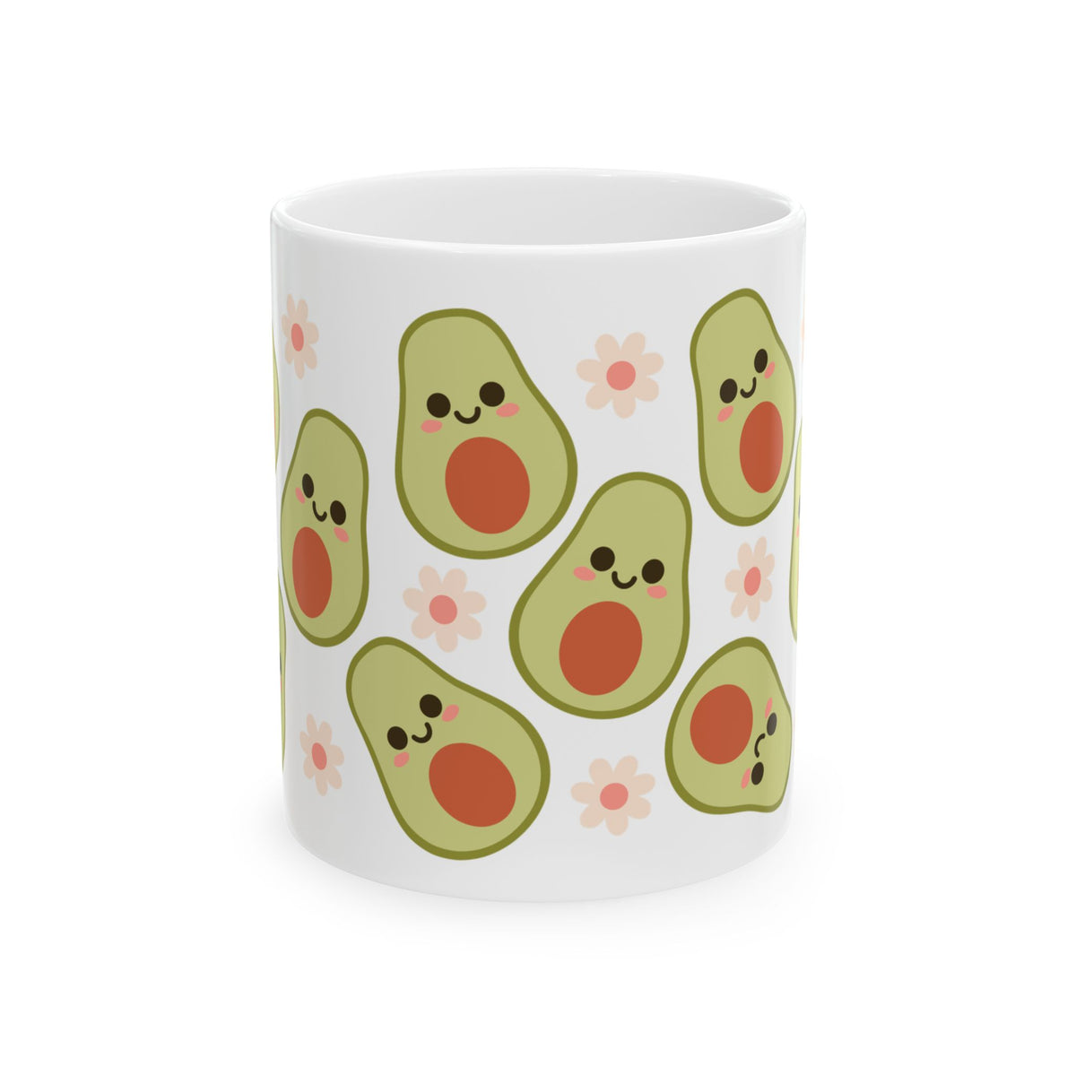 Happy Avocado Cute Ceramic Mug Coffee Cup (11oz & 15oz)