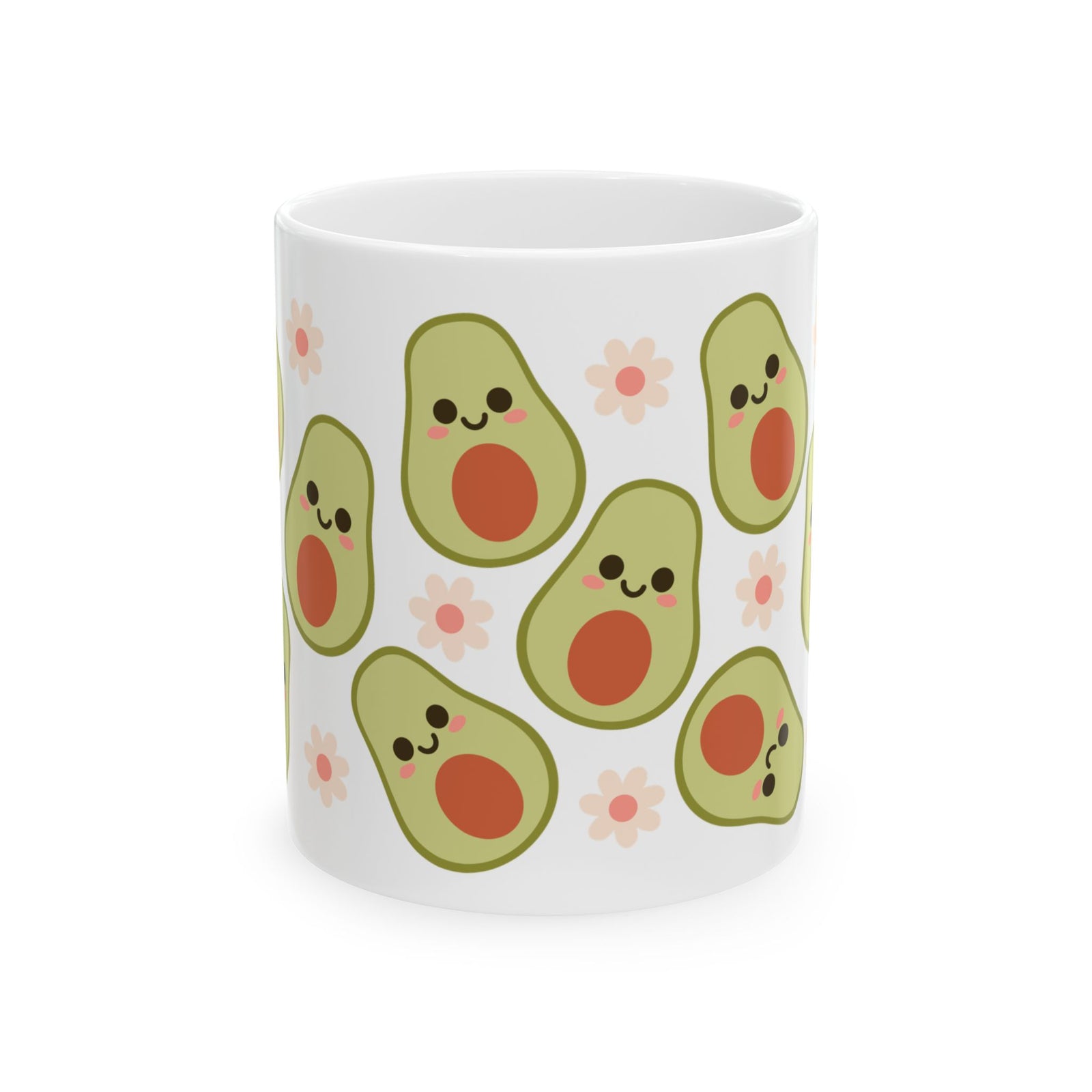 Happy Avocado Cute Ceramic Mug Coffee Cup (11oz & 15oz)