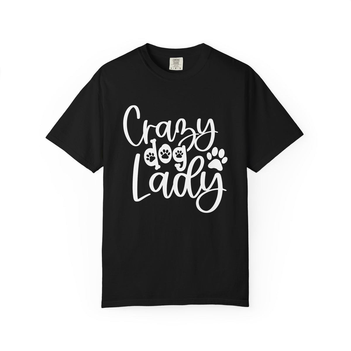 Crazy Dog Lady T-Shirt Paw Print Graphic Tee for Dog Moms