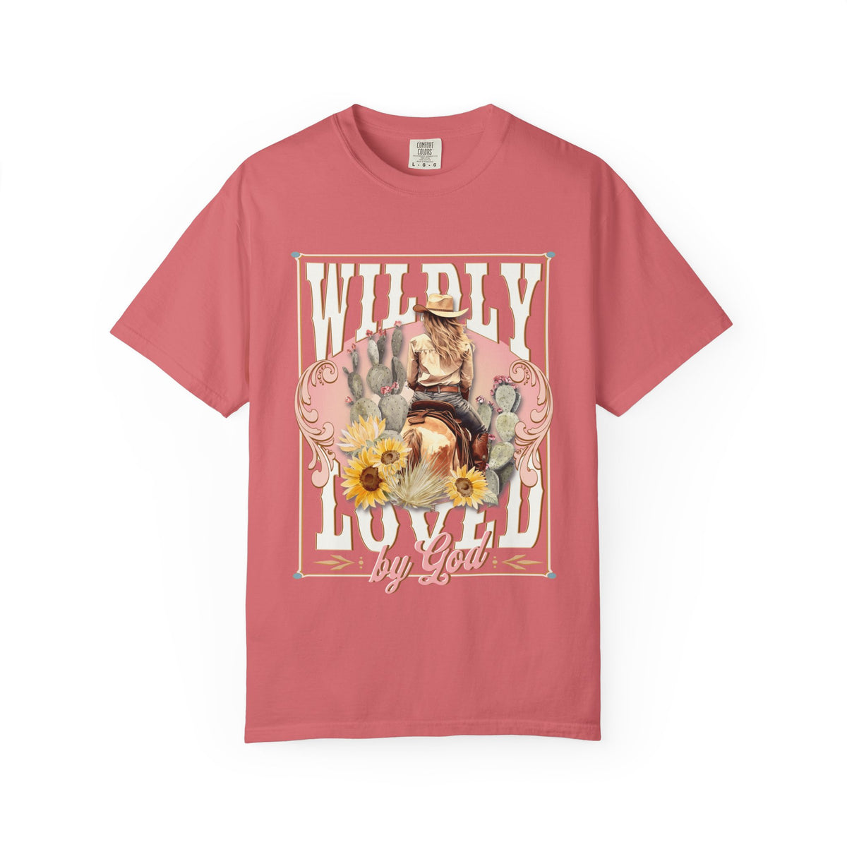 Wildly Loved by God Graphic Tee Vintage Cowgirl Sunflower T-Shirt