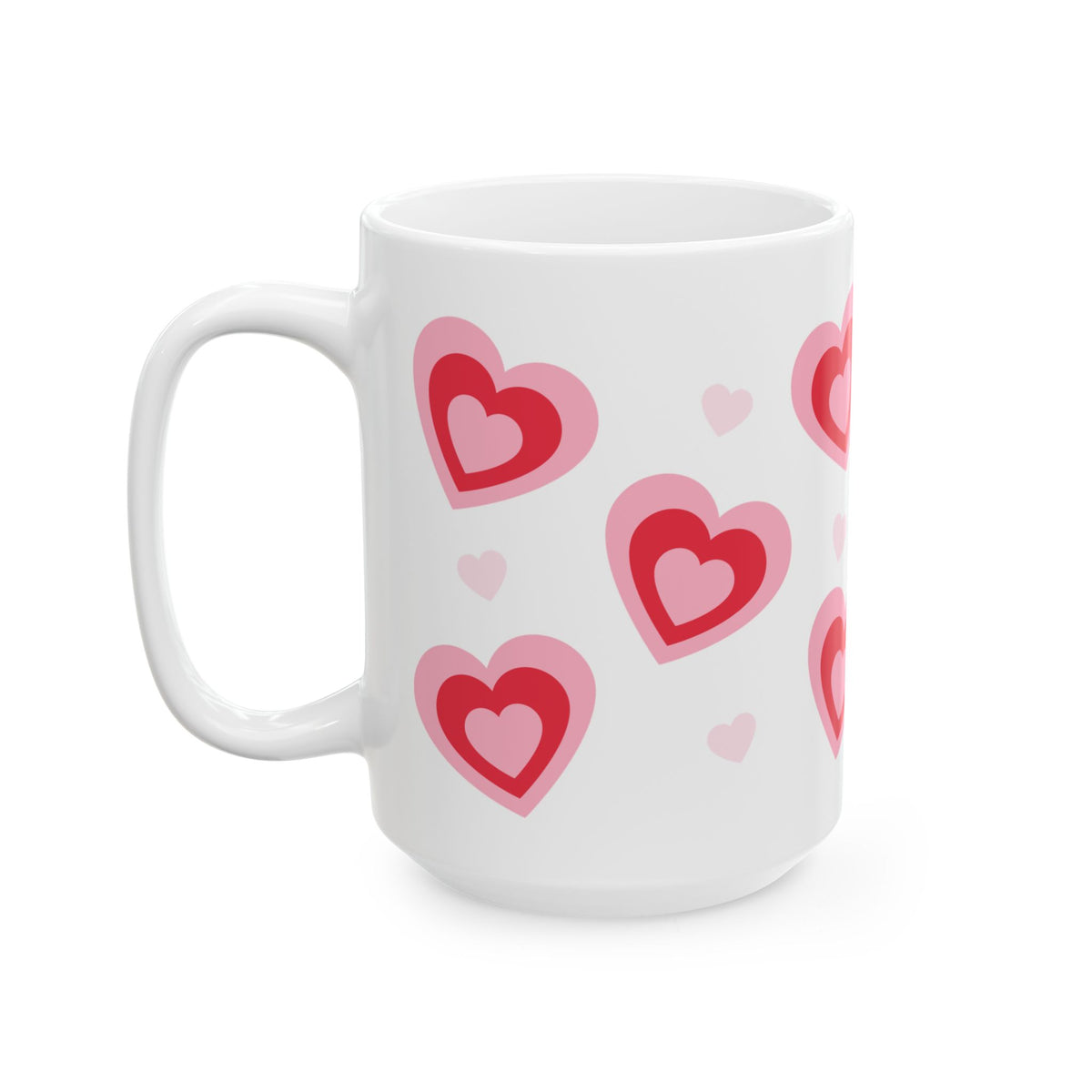 Retro Hearts Mug — Cute Valentine’s Day Coffee Cup (11oz & 15oz) - Sydney So Sweet