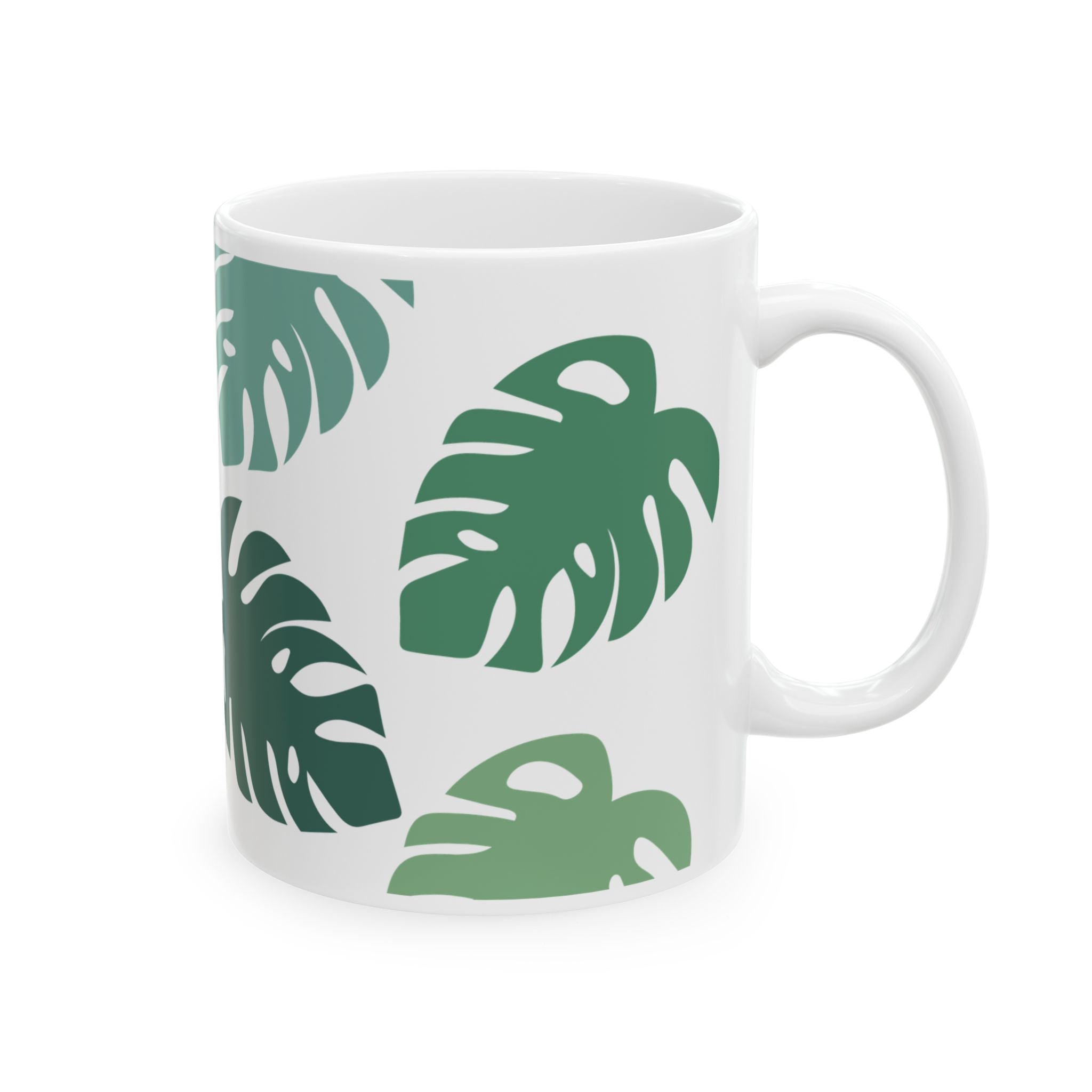 monstera mug Monstera Leaf Cute Ceramic Mug Coffee Cup (11oz & 15oz) 11oz