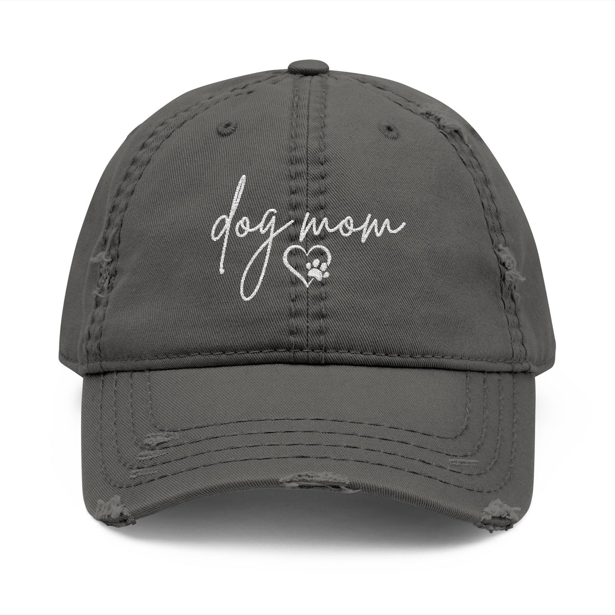 Dog Mom Distressed Dad Hat — Embroidered Casual Baseball Cap - Sydney So Sweet