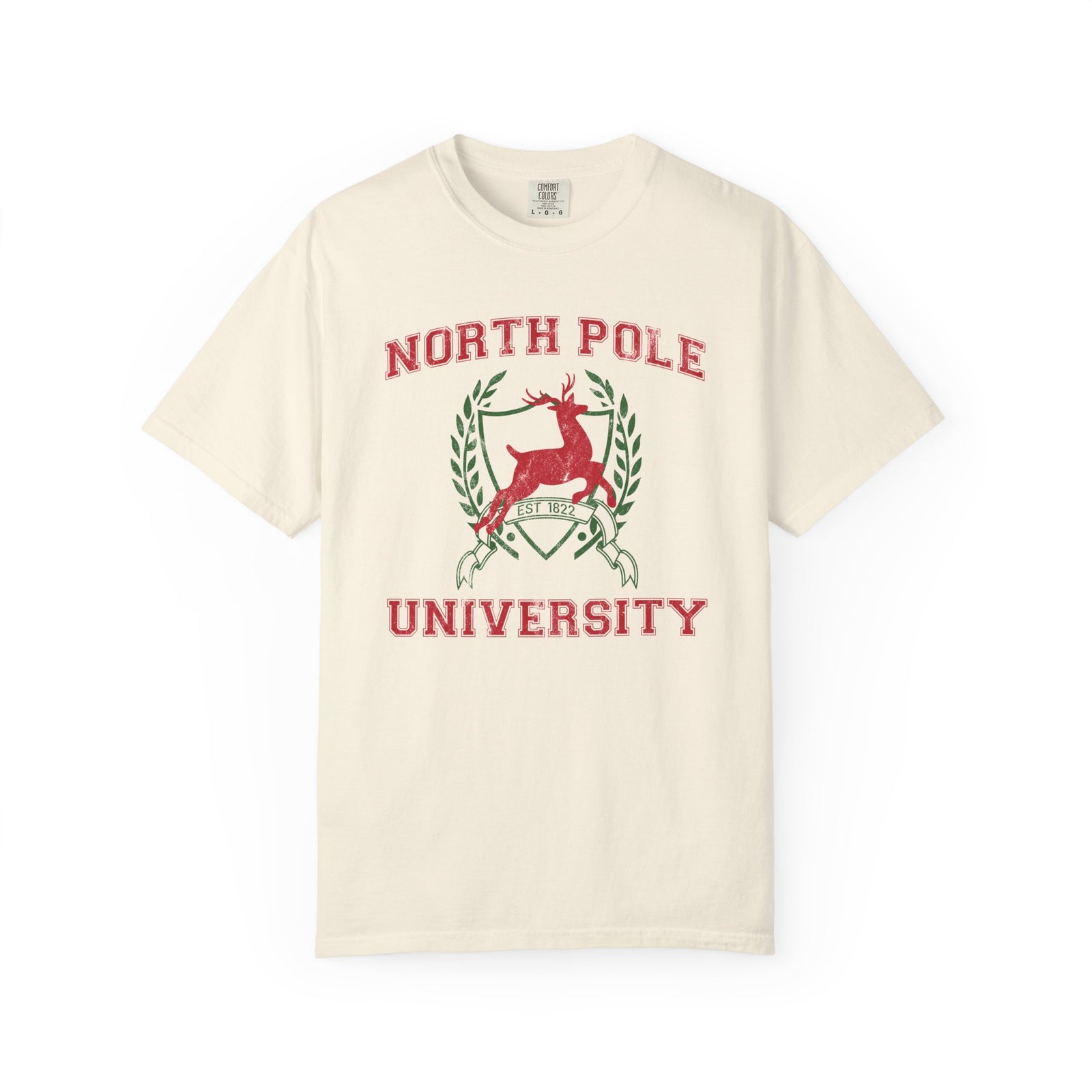 North Pole University Reindeer Holiday Tee Vintage Distressed Christmas T-Shirt - Sydney So Sweet