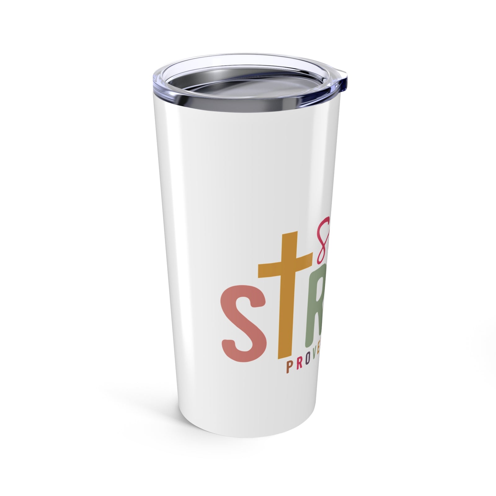 She Is Strong Proverbs 31:25 Christian 20oz Insulated Tumbler Travel Mug