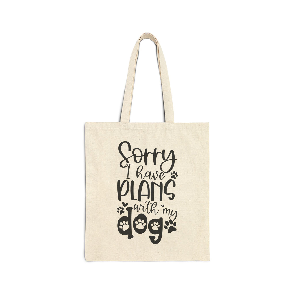 Sorry I Have Plans With My Dog Cotton Canvas Grocery Tote Bag