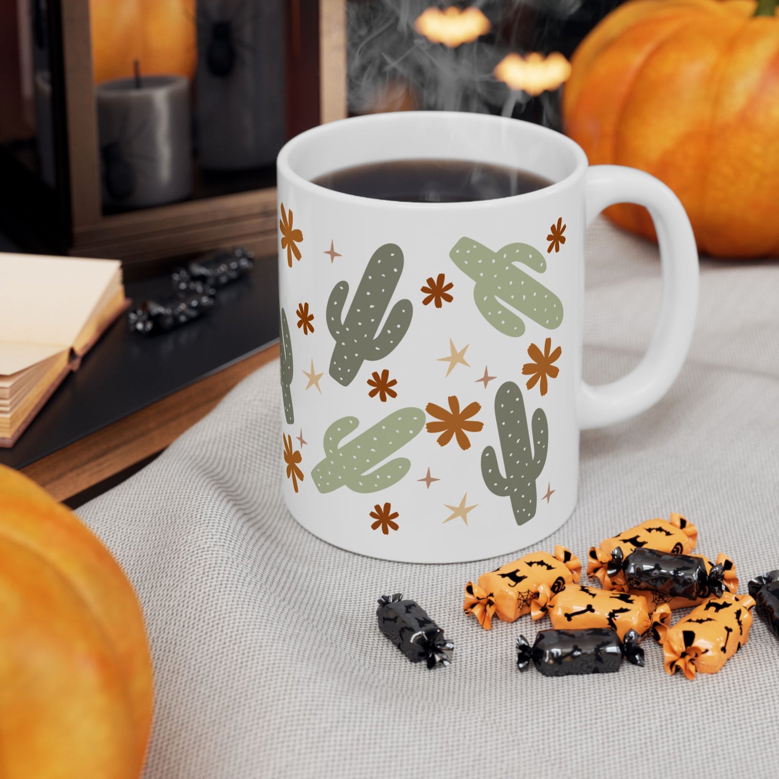 Boho Cactus Cute Ceramic Mug Coffee Cup (11oz & 15oz)