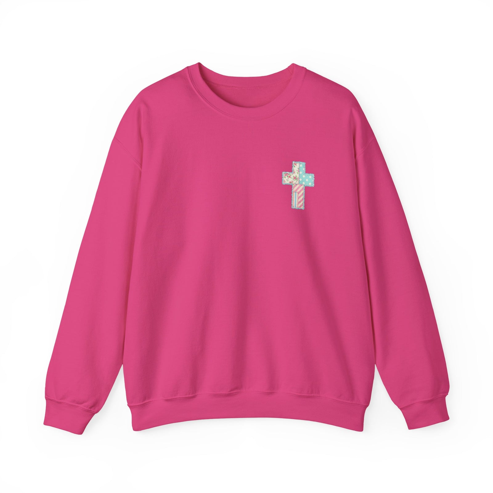 Less of Me More of Jesus Christian Graphic Sweatshirt Floral Cross Crewneck