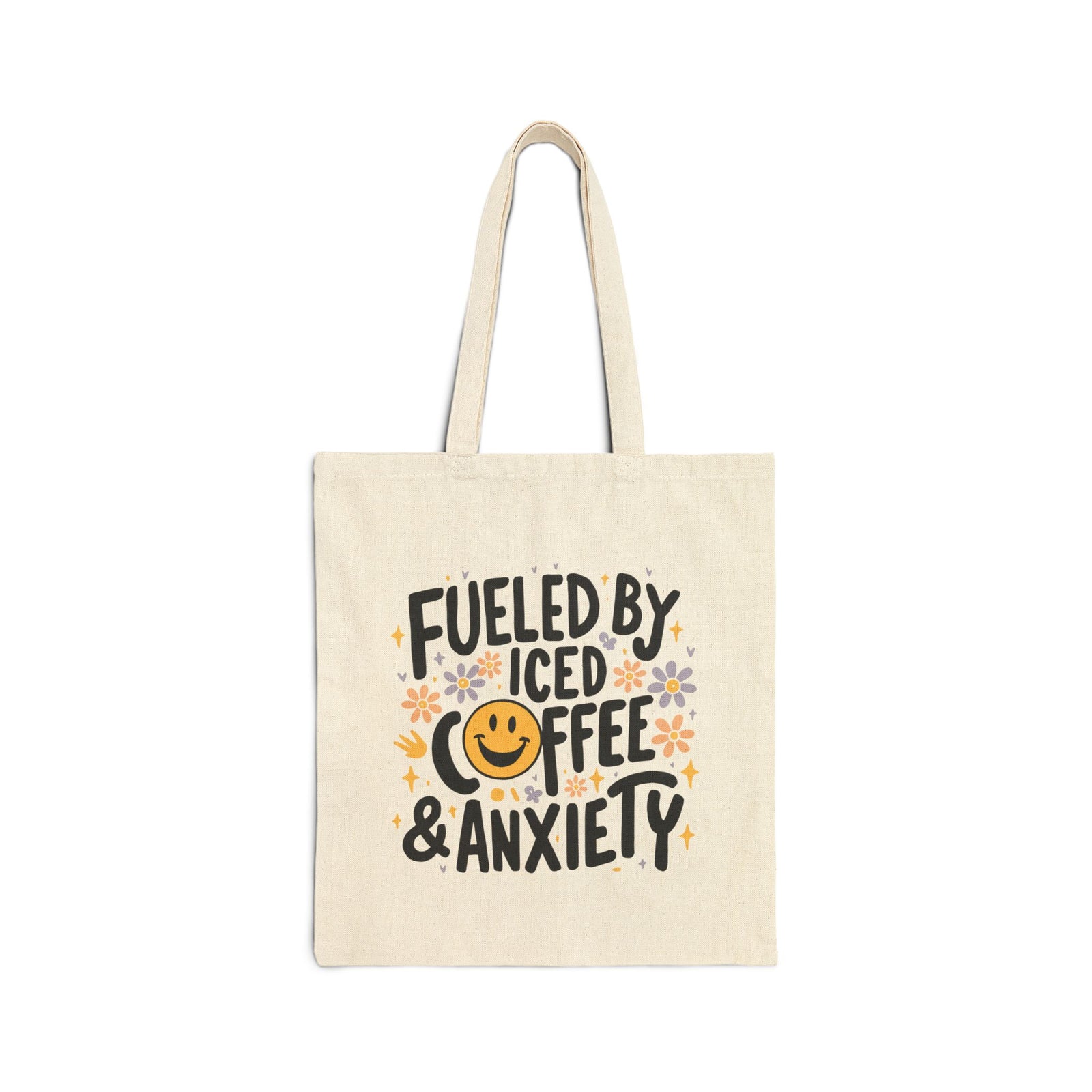 Fueled by Iced Coffee & Anxiety Cotton Canvas Tote Bag