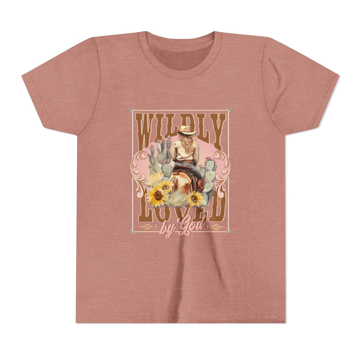 Wildly Loved by God Kids T-Shirt Christian Cowgirl & Horse Graphic Tee