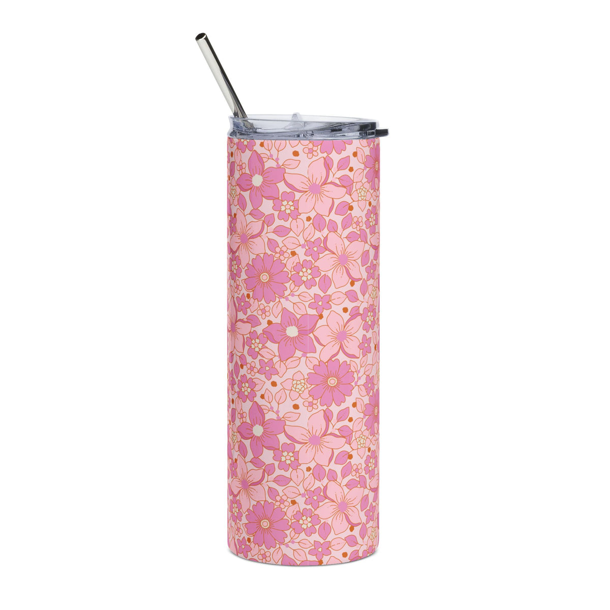 Pink Blooms Floral 20oz Stainless Steel Tumbler Insulated Travel Cup