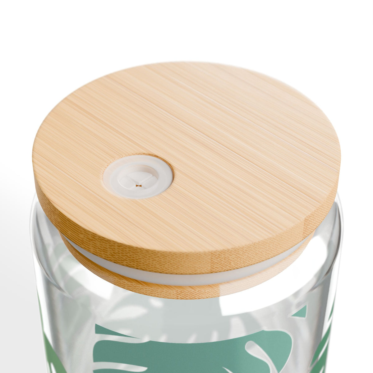 Monstera Leaf Tumbler Sipper Glass 16oz — Reusable Drink Jar with Lid & Straw