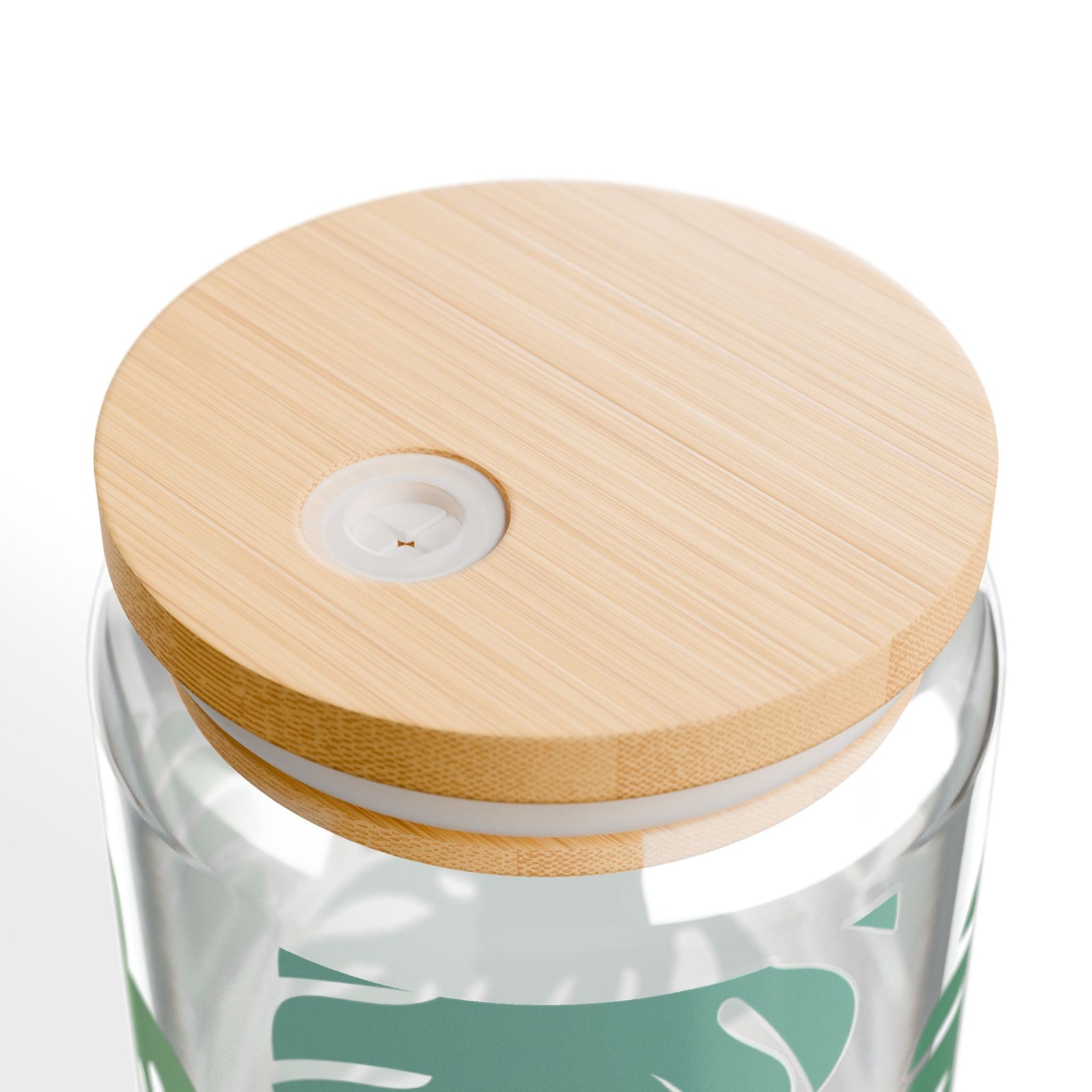 Monstera Leaf Tumbler Sipper Glass 16oz — Reusable Drink Jar with Lid & Straw