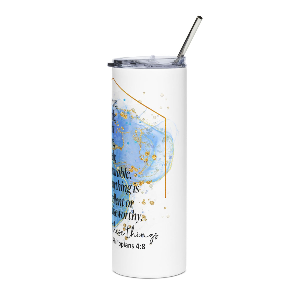 Think on These Things 20oz Stainless Tumbler Insulated Christian Travel Cup - Sydney So Sweet
