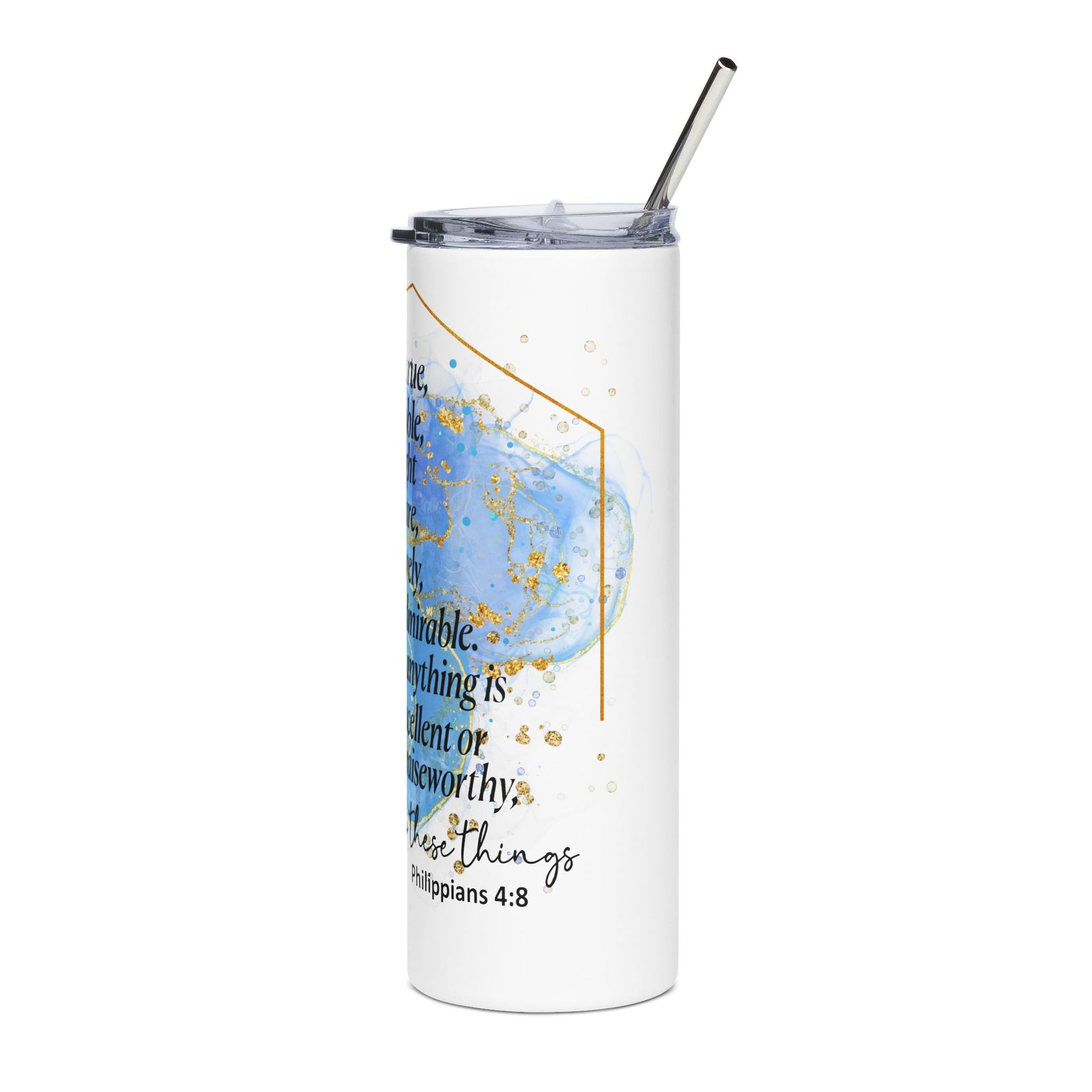 Think on These Things 20oz Stainless Tumbler Insulated Christian Travel Cup - Sydney So Sweet