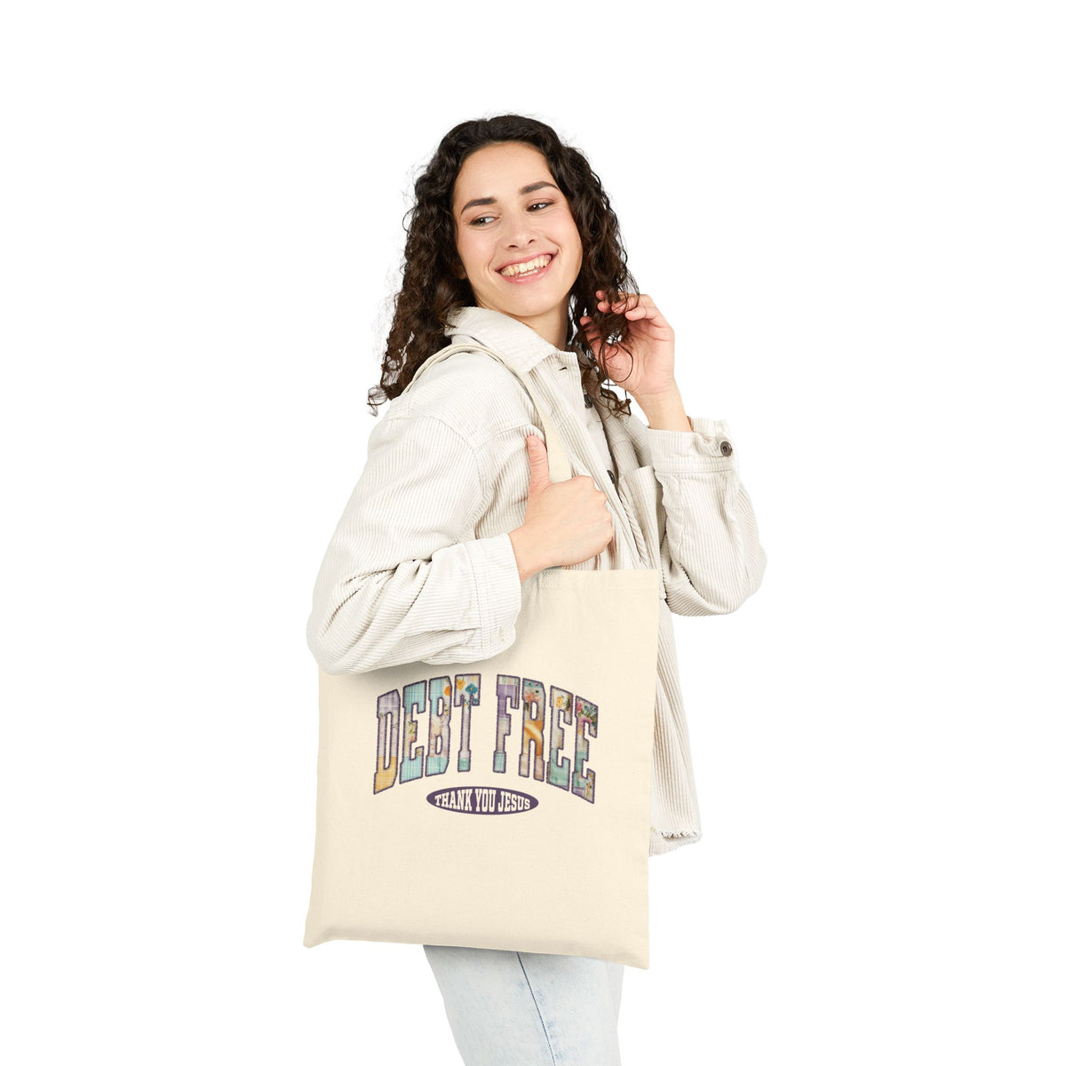 Debt Free Thank You Jesus Christian Cotton Canvas Tote Bag