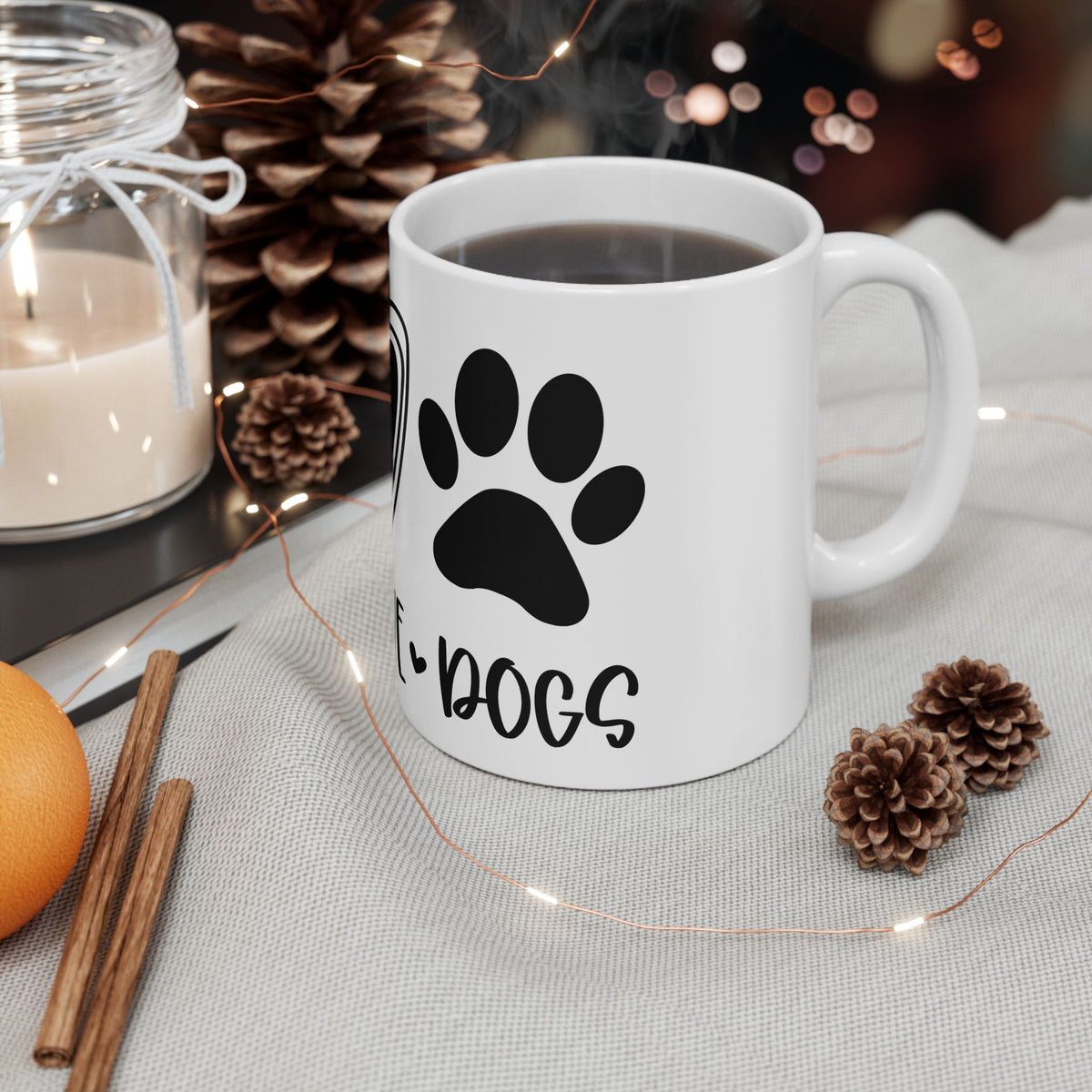 Peace Love Dogs Ceramic Mug Cute Ceramic Mug Coffee Cup (11oz & 15oz)