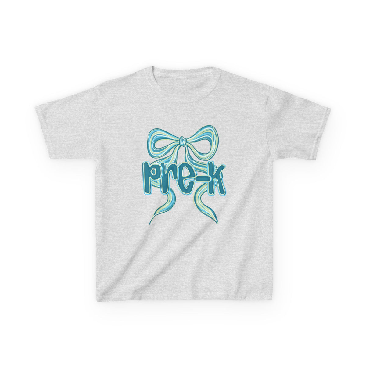 Pre-K Kids Tee Cute Blue Coquette Bow Back to School Preschool T-Shirt