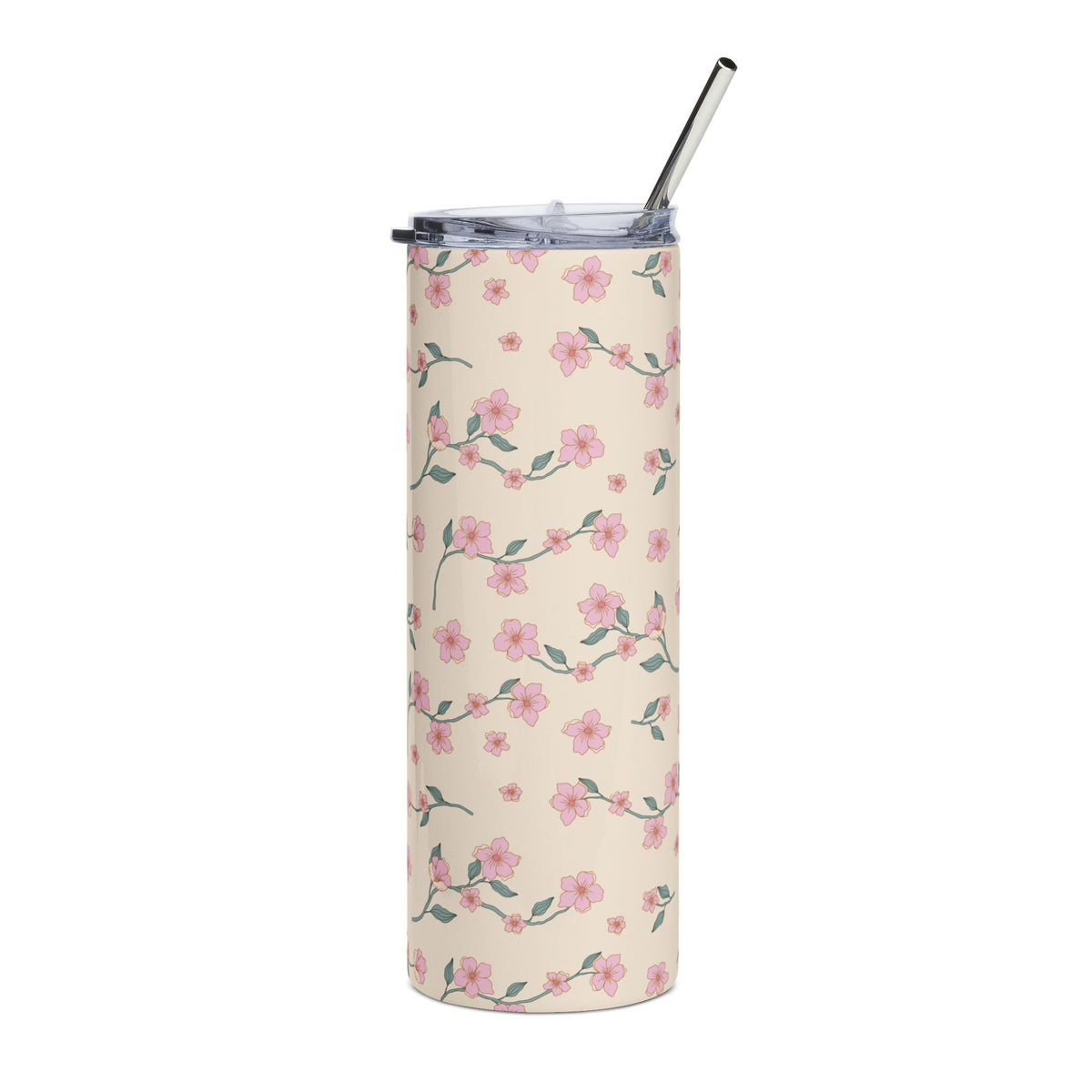 Vintage Pink Blossom 20oz Stainless Steel Tumbler Insulated Travel Cup