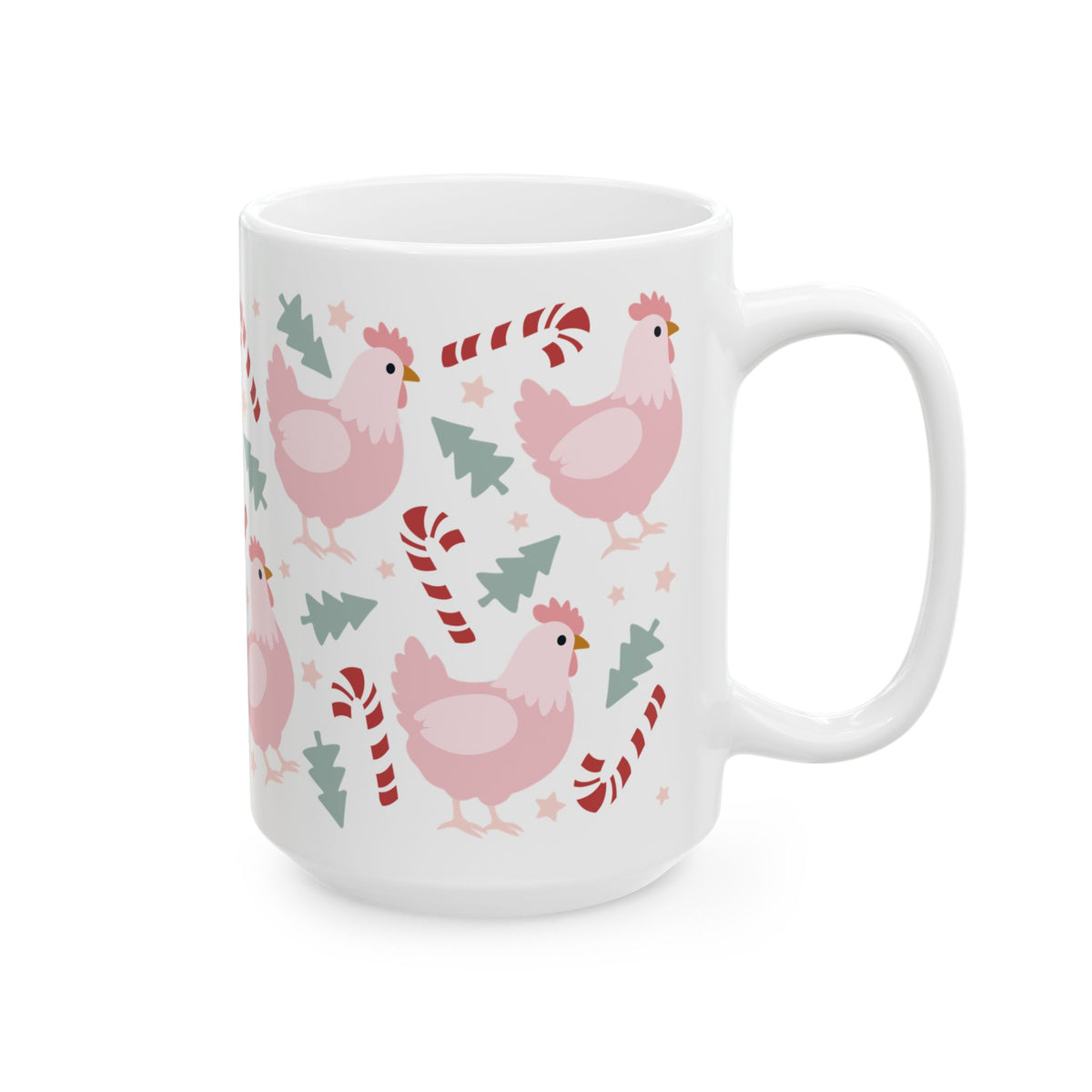 Christmas Chickens Ceramic Mug Coffee Cup (11oz & 15oz)