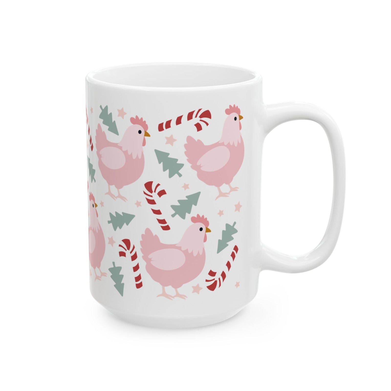 Christmas Chickens Ceramic Mug Coffee Cup (11oz & 15oz)