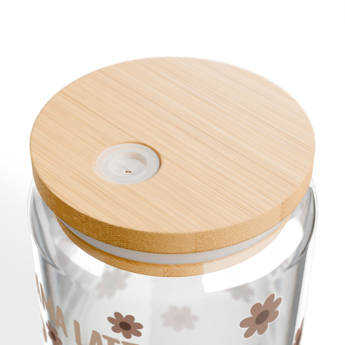 Mama Latte Tumbler Sipper Glass 16oz — Reusable Drink Jar with Lid & Straw