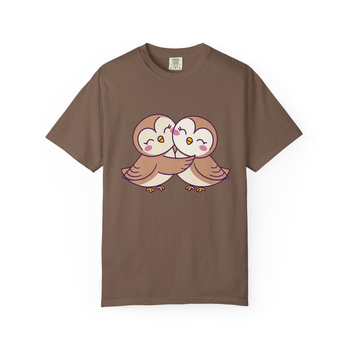 Cute Kissing Owls Graphic T-Shirt Unisex Short Sleeve Tee - Sydney So Sweet