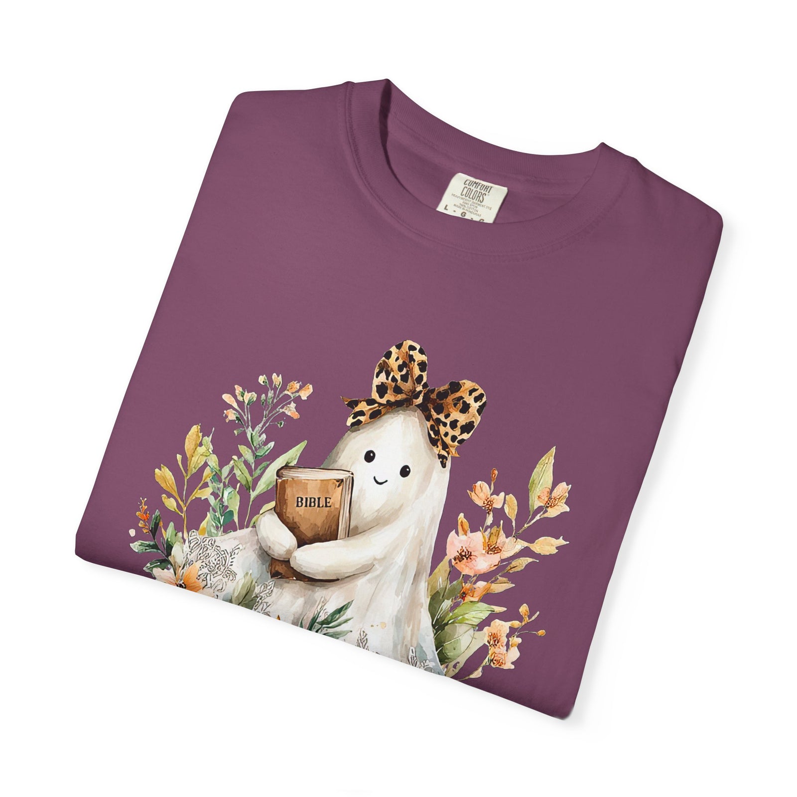 Bible Ghost Floral Tee Armed & Dangerous Cute Halloween Graphic T-Shirt