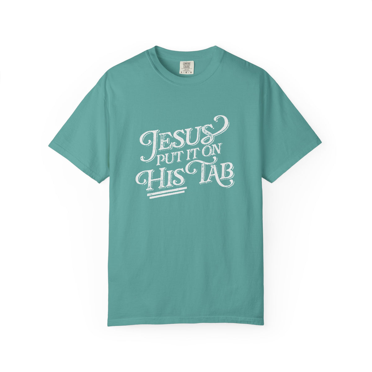 Jesus Put It On His Tab T-Shirt Christian Faith Graphic Unisex Distressed Grunge Tee